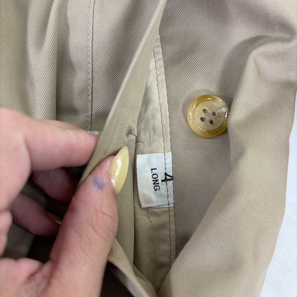 Vintage Burberry Women's Size 4 Long Khaki Nova Check Trench Coat 80s Union Made - Picture 9 of 15